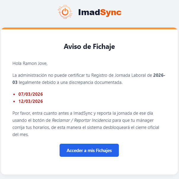 Notificaciones automáticas por email